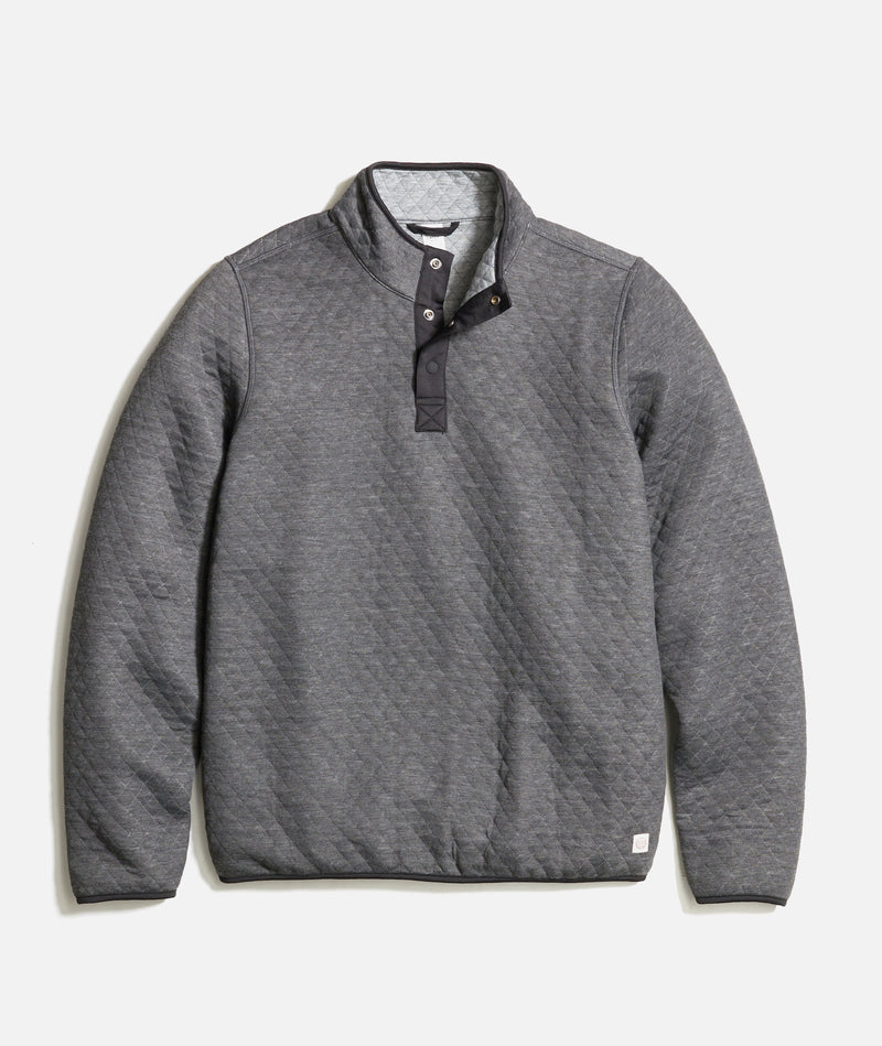 Men's Reversible Corbet Pullover in Charcoal/Mid Heather Grey