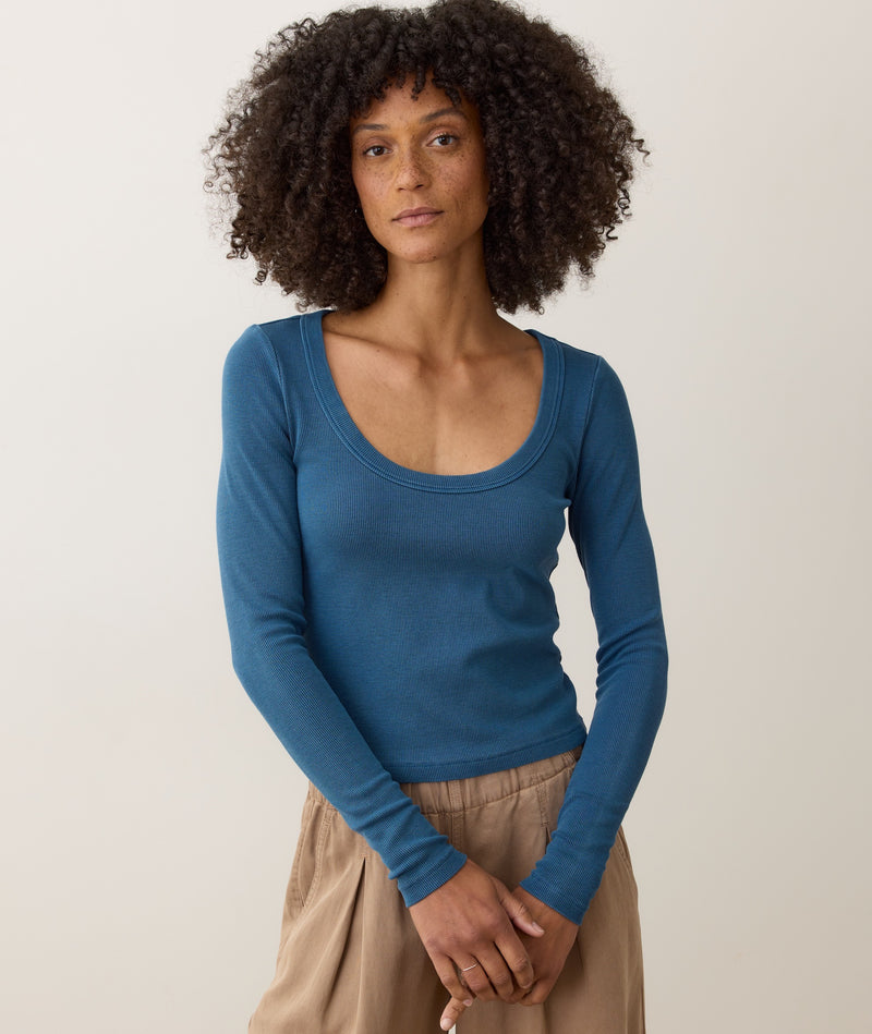 Lexi Rib Sun-In Long Sleeve Scoop Tee