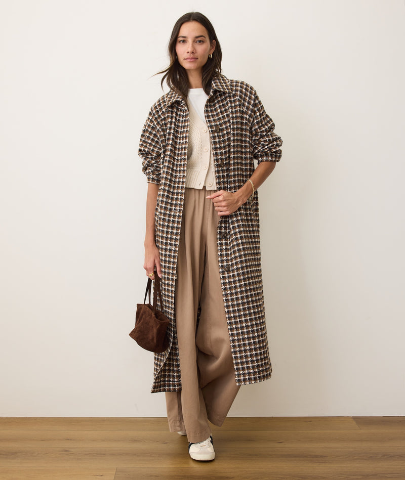 Hayes Houndstooth Trench Coat