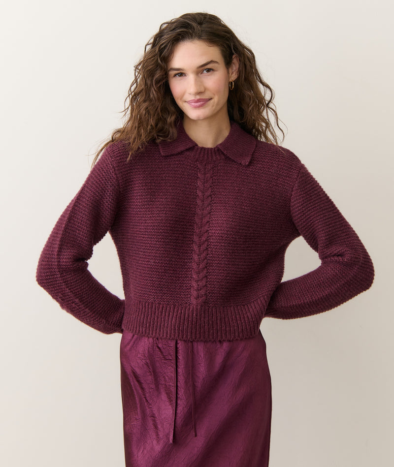 Everly Cable Knit Sweater Polo