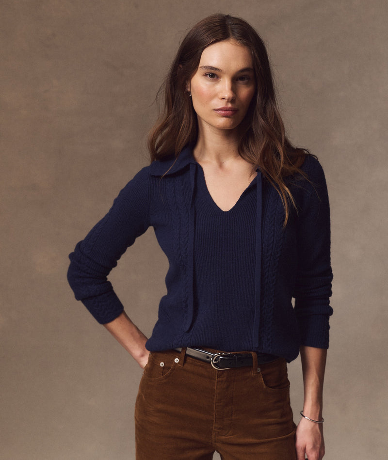 Ivy Cable Knit Polo