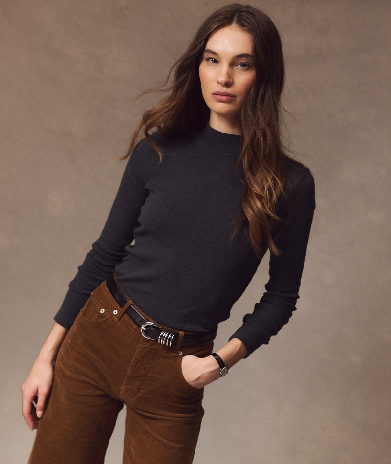 Mini Rib Mock Neck Tee