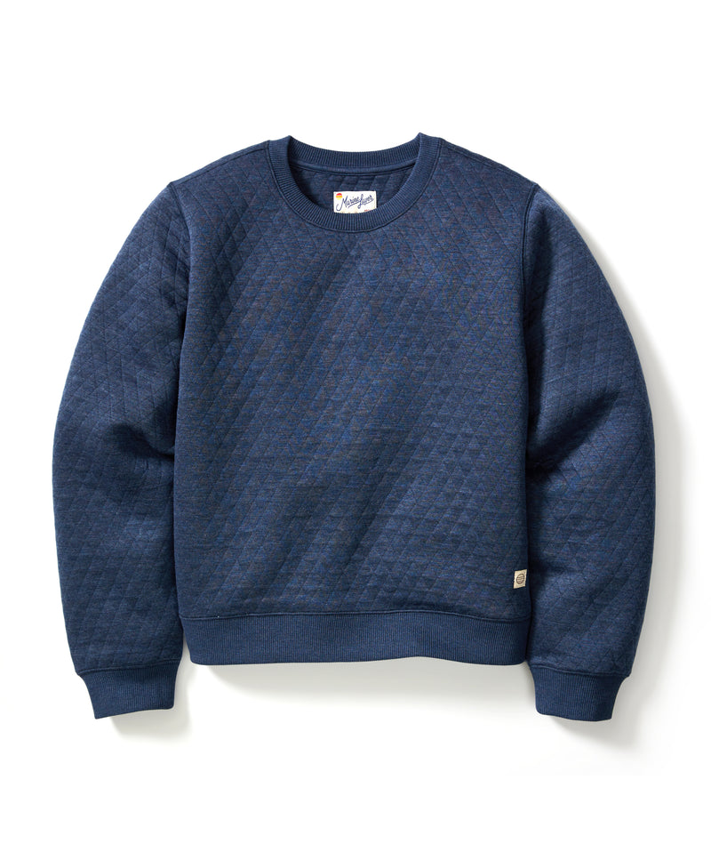 Women's Corbet Quilted Crewneck in Navy