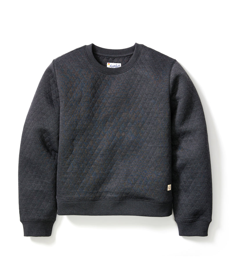 Women's Corbet Quilted Crewneck in Charcoal