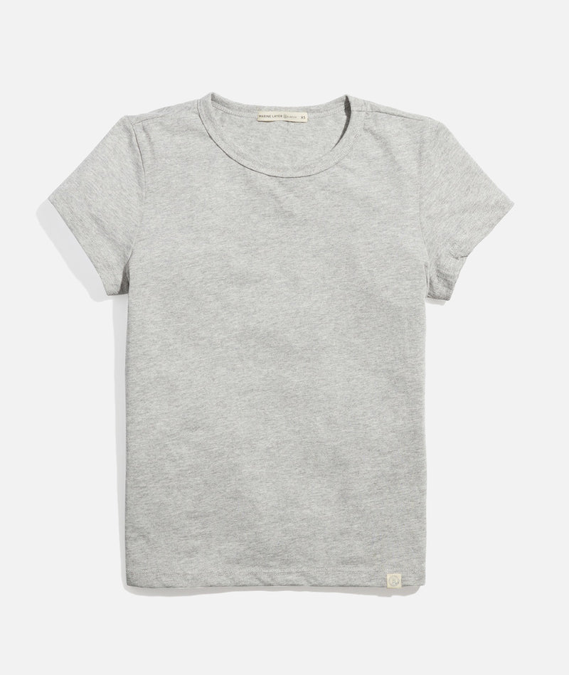 Women's Re-Spun Signature Crew in Light Heather Grey